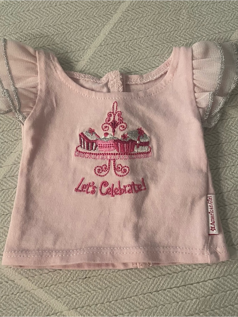 American Girl Baby Pink ‘Let’s Celebrate’ Top Doll Clothe